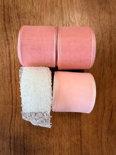 mokubaリボン セット ピンク ホワイト ハンドメイド 手芸 木馬 リボン