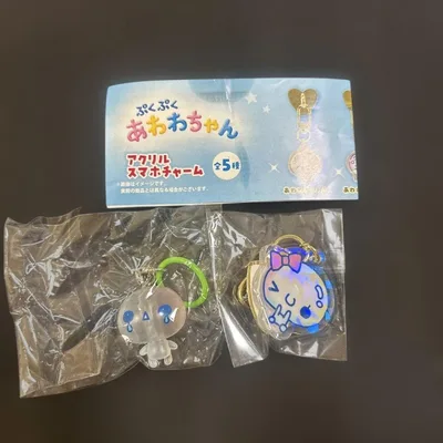 あわわちゃんめじるしチャームとアクリルスマホチャーム2点セット