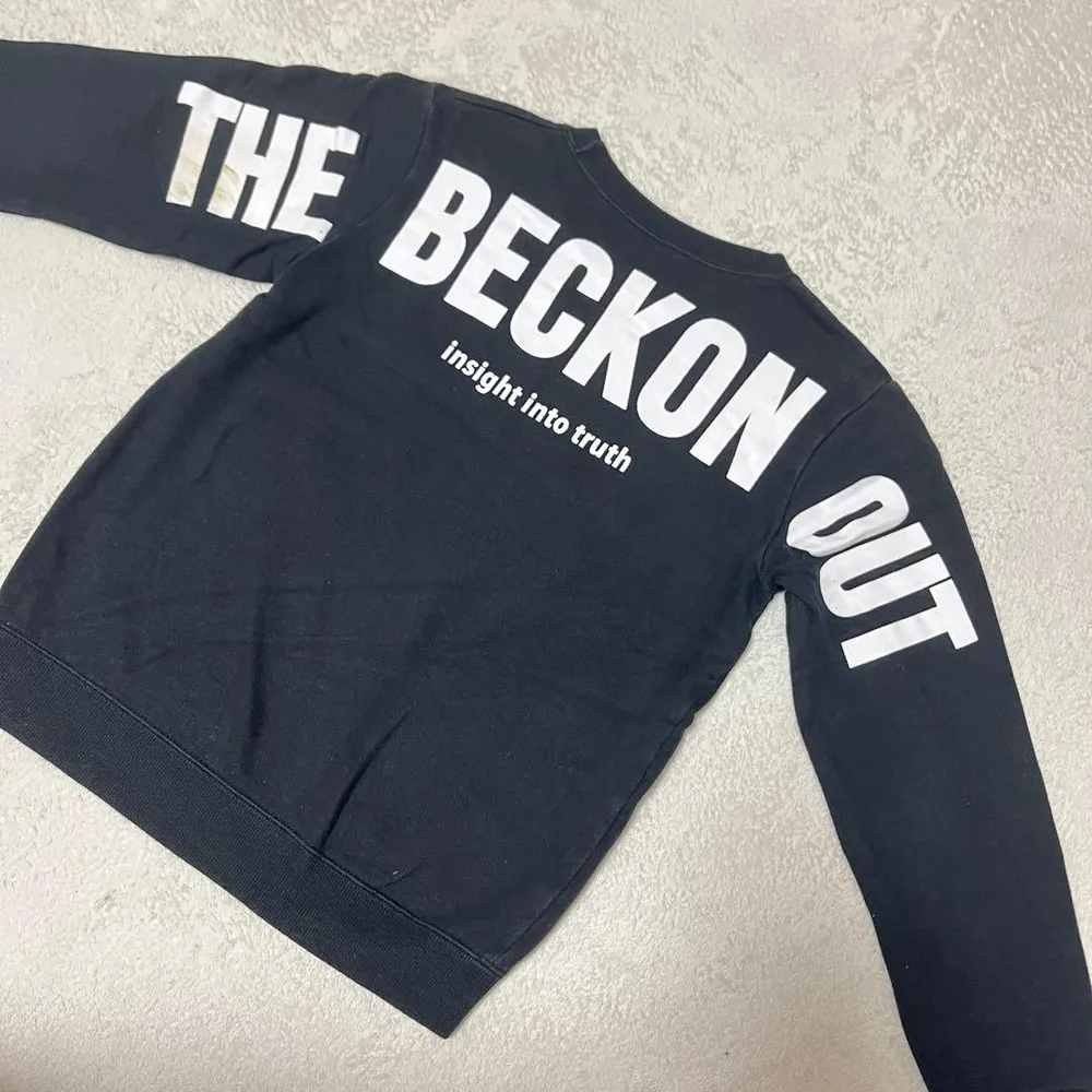 BECKON ロゴプリント トレーナー ブラック 140