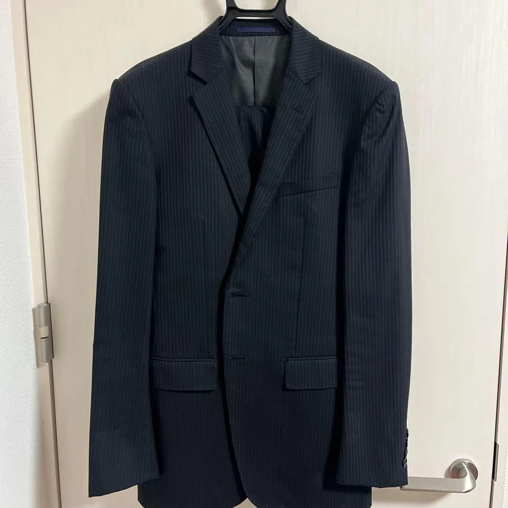 クリーニング済 ORIHICA ストライプ ビジネススーツ メンズ
