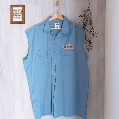 Dickies ディッキーズ ワークシャツ ノースリーブ 古着 アメカジ XL