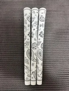 ゴルフグリップ ペイズリー柄 ホワイト 3本セット 新品未使用