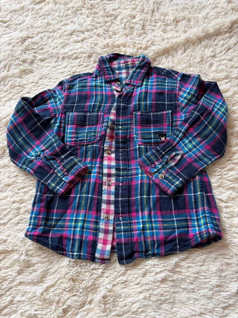 DOUBLE_B 長袖チェックシャツ 110cm
