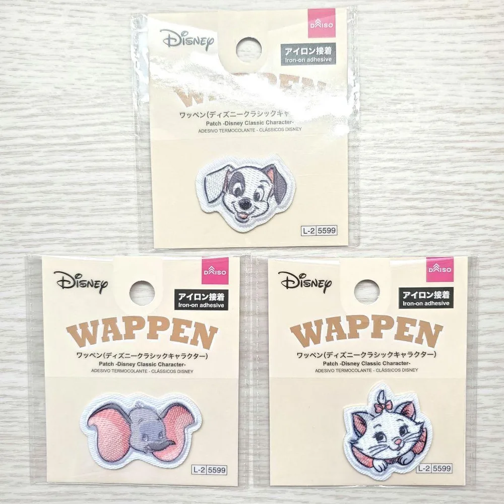 ディズニークラッシックキャラクター ワッペン マリー ダンボ 刺繍 アイロン接着