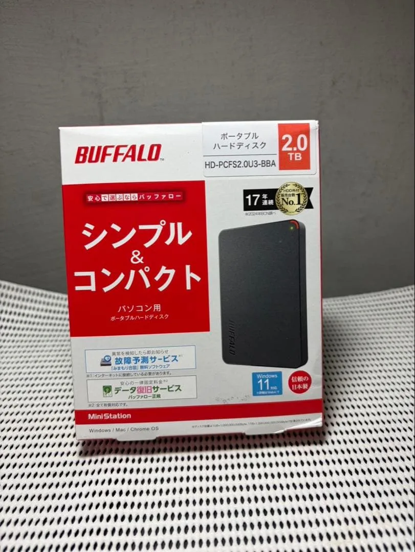 BUFFALO 外付けHDD 2TB HD-PCFS2.0U3-BBA