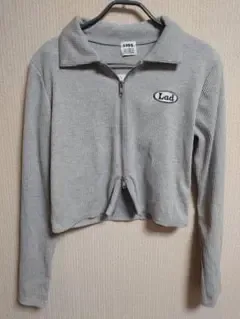 グレー 長袖 ジップカーデ レディースM