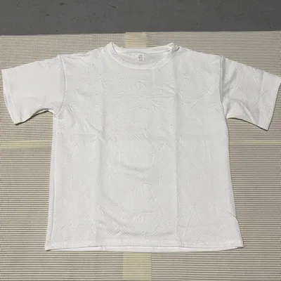メンズ 半袖 Tシャツ ホワイト 竹柄