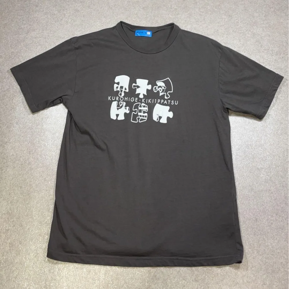 黒髭危機一発 パズルロゴ 半袖Tシャツ L