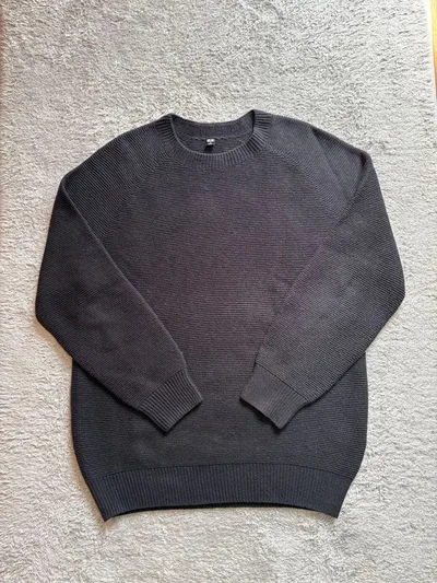 UNIQLO ユニクロ クルーネック ニット セーター ブラック M メンズ