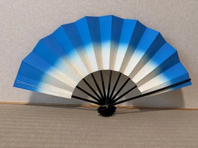 舞扇子 踊り用 舞台演舞 青白グラデーション