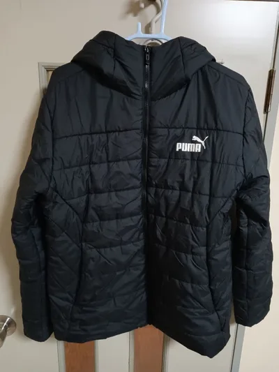 PUMA 中綿ジャケット フード付き ブラック メンズ