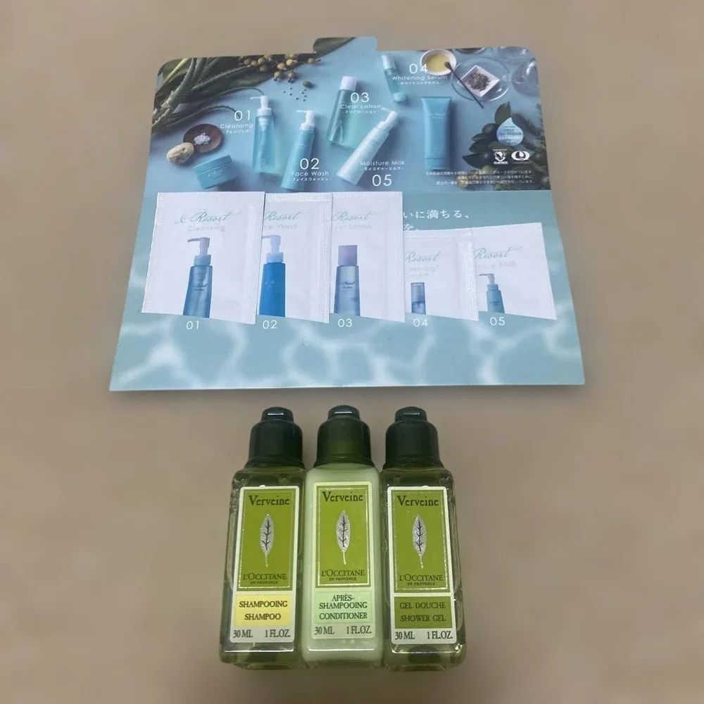Ryu Spa スキンケアサンプル、ロクシタン シャンプー等アメニティセット