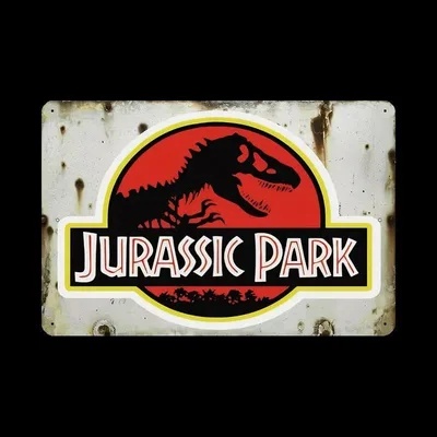 新品 ジュラシックパーク 映画 ロゴ ヴィンテージ レトロ ブリキ看板
