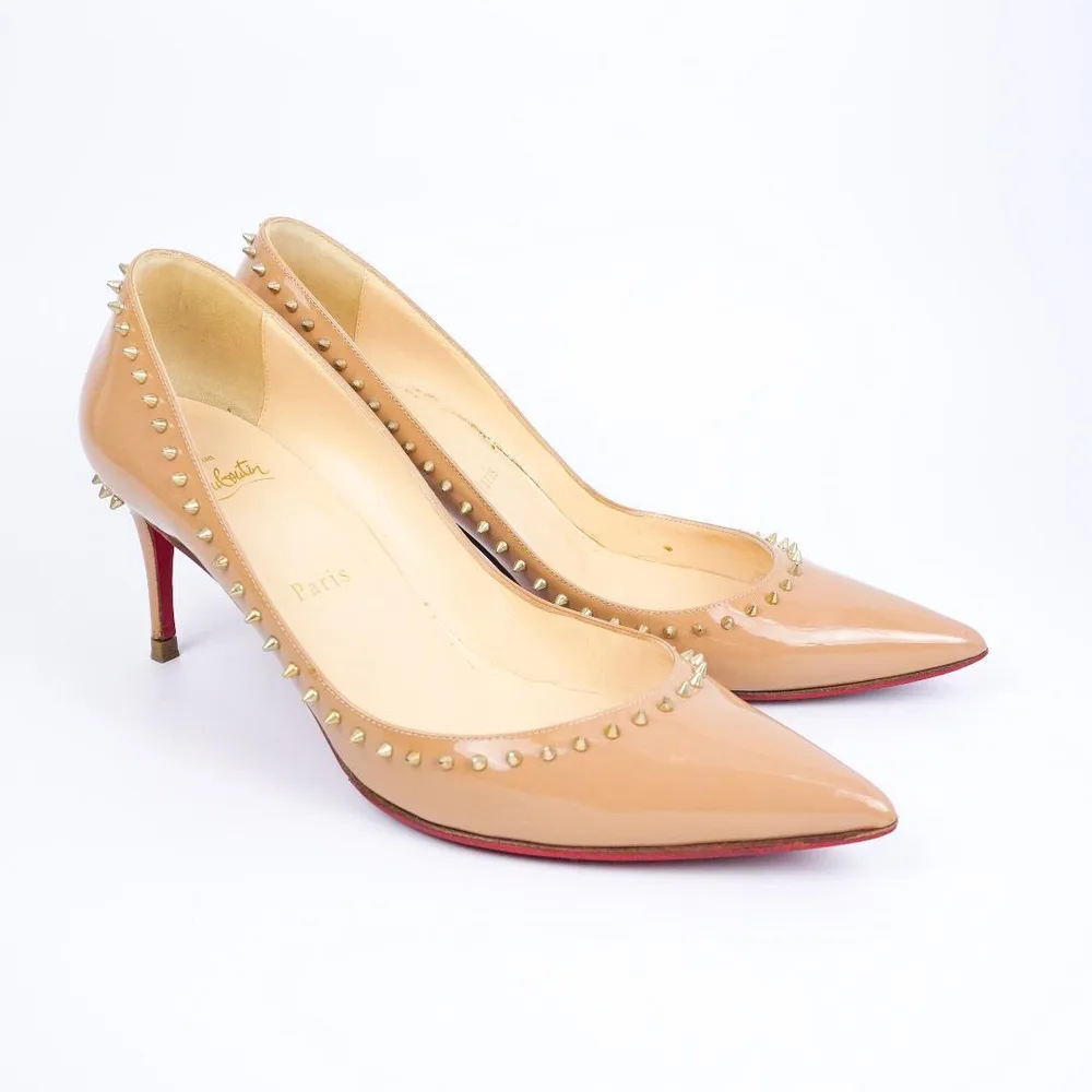 EU38 Christian Louboutin スタッズ付き ヒール 箱付美品