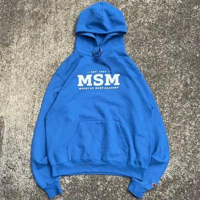 Champion US企画 "MSM"NY州バッファロー近郊の高校 古着パーカー