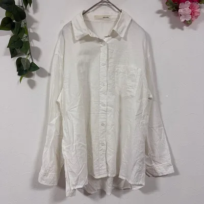 【SHOO-LA-RUE】シューラル ホワイト 長袖 シャツ M リネン混