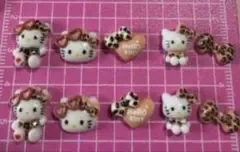 ハローキティ ネイルパーツ 10個セット 豹柄