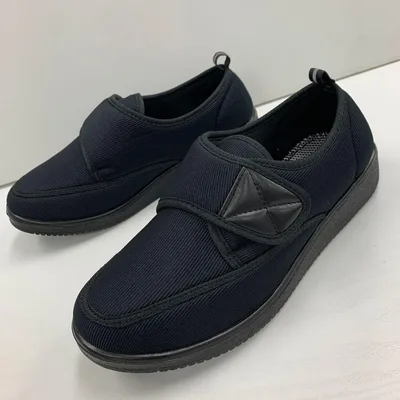 新品★メンズ★25.5cm★屈曲 幅広 リハビリシューズ 軽量 136 黒
