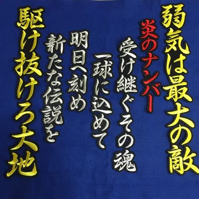 長文 応援歌 刺しゅう オーダーメイド
