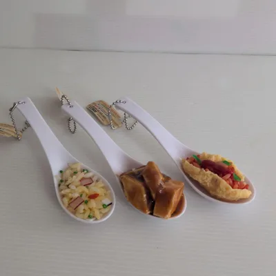 超リアルひとくちレンゲ キーホルダー 3個セット 食品サンプル