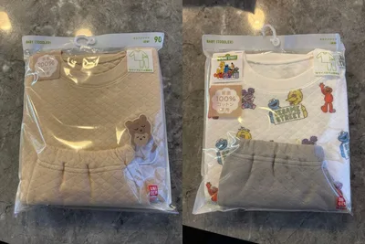 新品 UNIQLO セサミストリート クマ キルトパジャマ 90