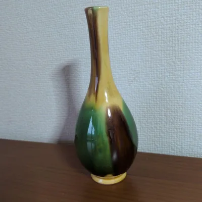 一輪挿し 三彩 レトロ