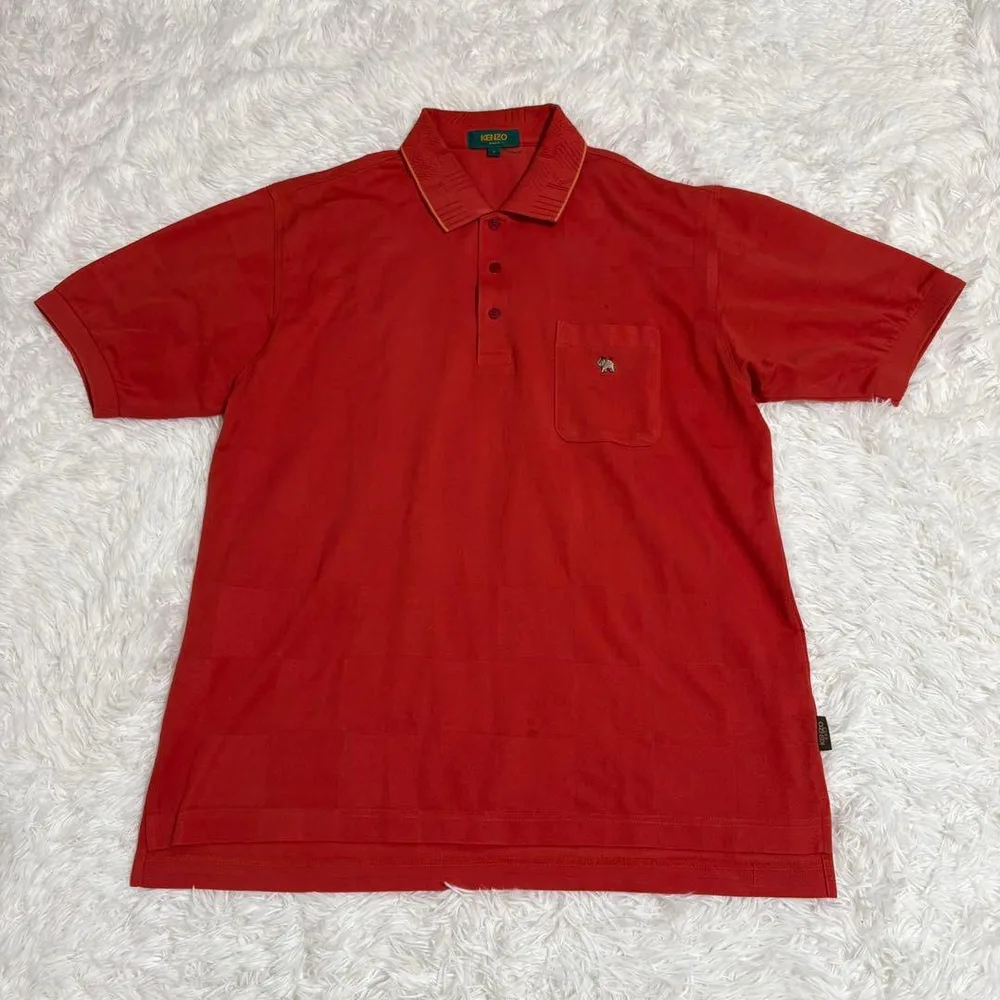 KENZO GOLF メンズ 半袖ポロシャツ XL ゴルフウェア レッド 高級