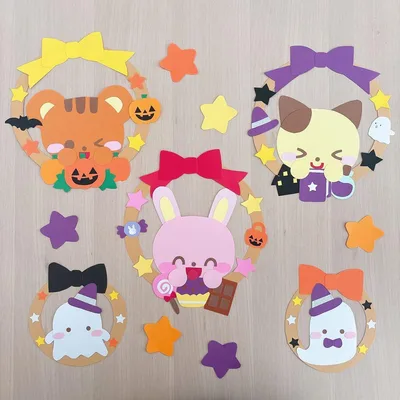 ハロウィン 壁面飾り 保育園 幼稚園 施設 秋 リース 壁面 保育 10月おばけ