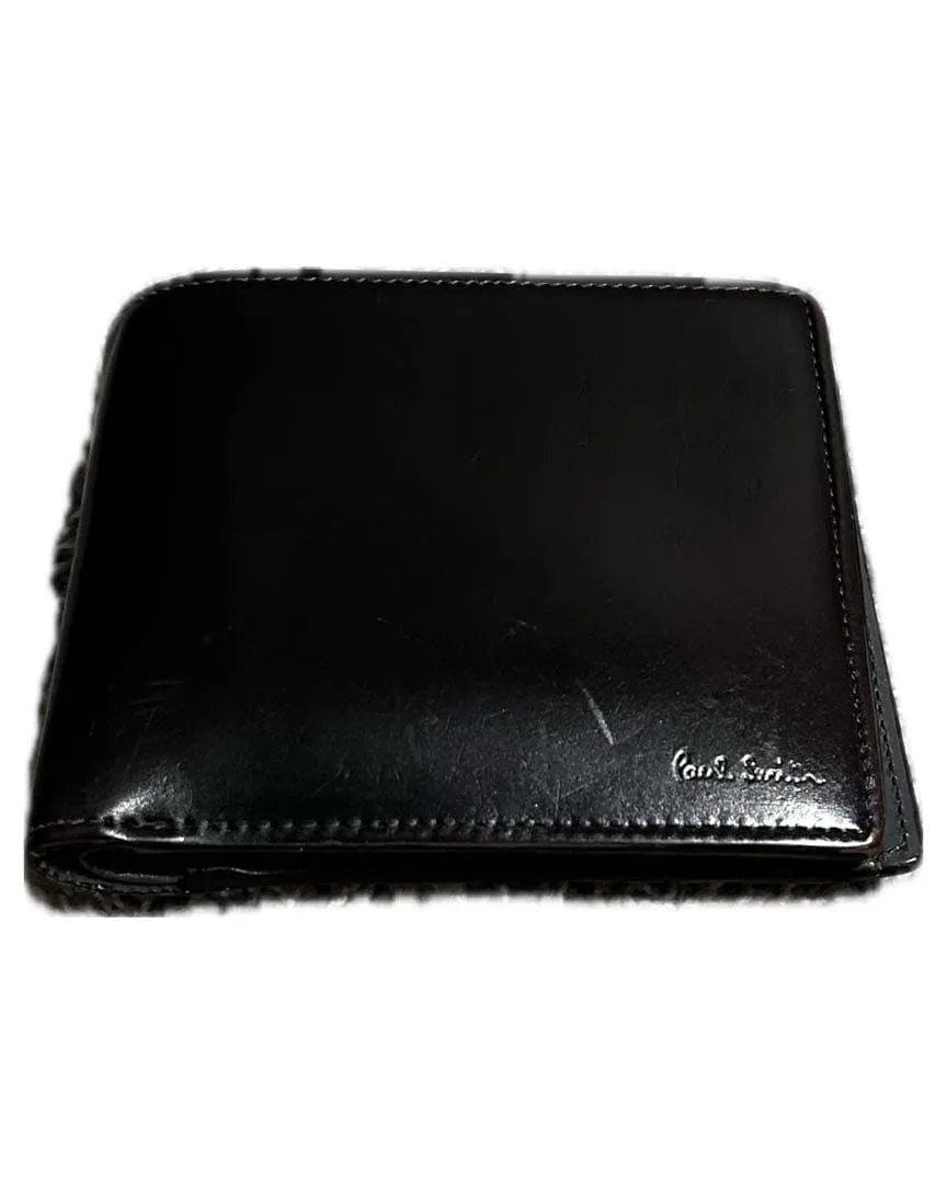 希少 Paul Smith コードバン 二つ折り財布 ブラック×グレー