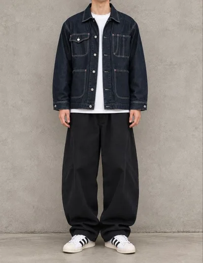 90〜00s VINTAGE WEST WIN デニムカバーオール L