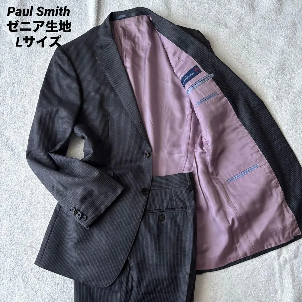 Paul Smith ポールスミス ゼニア スーツ グレー ストライプ L