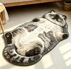 シャム猫 ヘソ天 猫柄 マット 玄関マット フロアマット 猫 ネコ ねこ