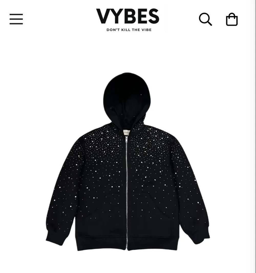 VYBES ストーンSTONE付き パーカー