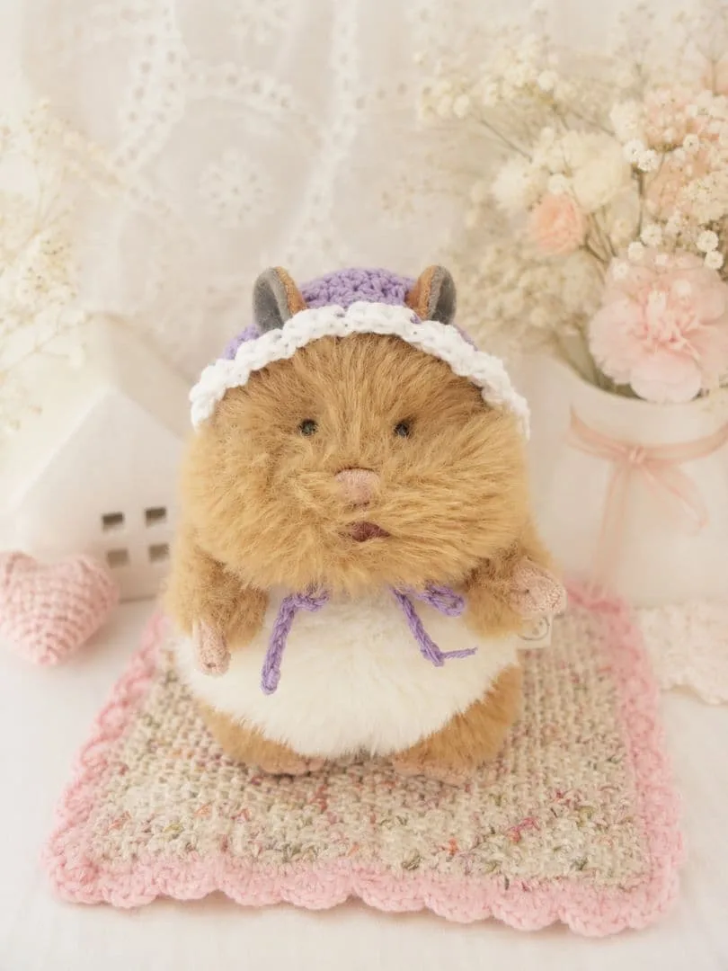 はむにぎり ボンネット 紫 かぎ針編み ぬい服