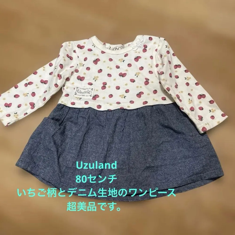 Uzuland いちご柄 長袖ワンピース 80cm超美品