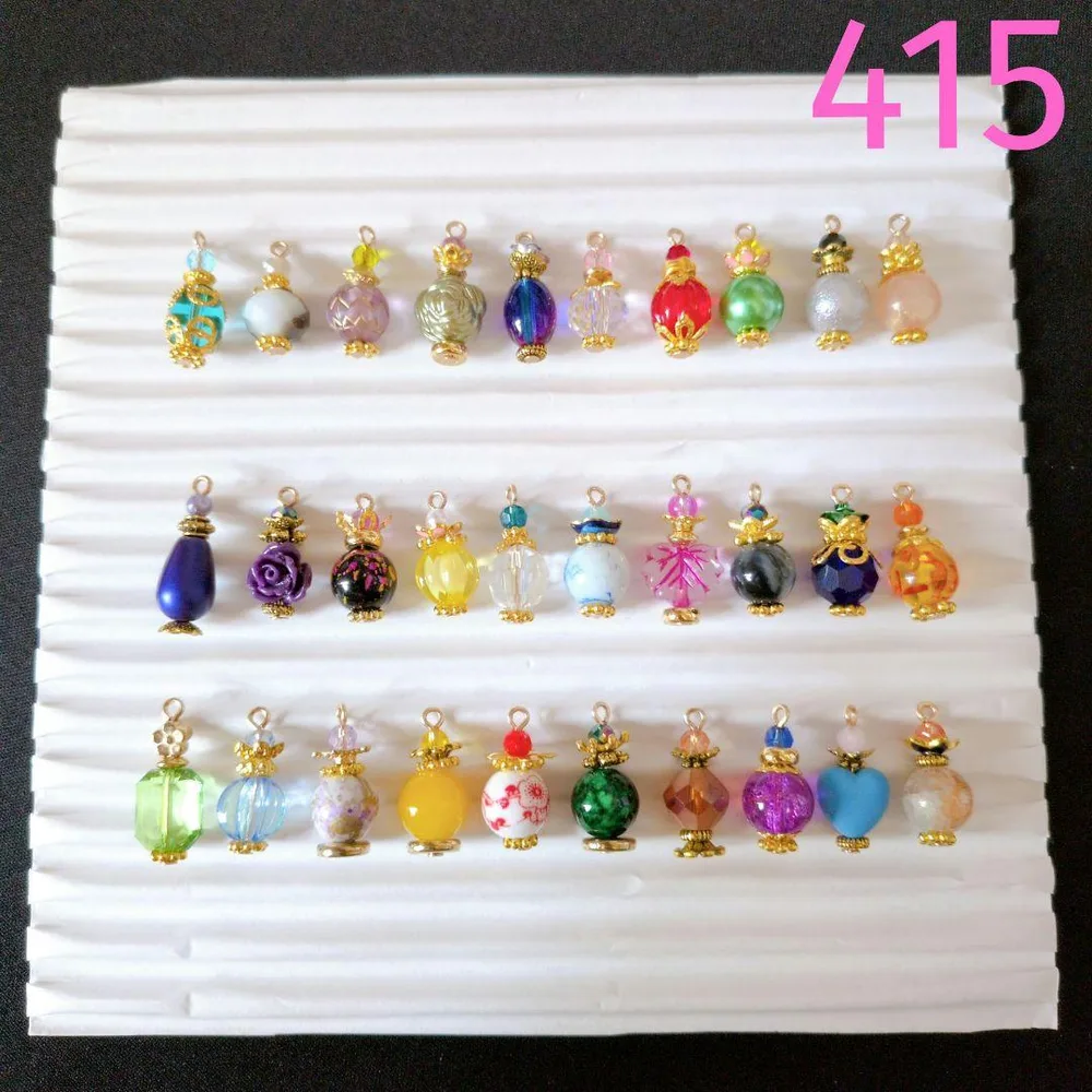 415 ミニ香水瓶チャーム ハンドメイド コネクター アクセサリーパーツ