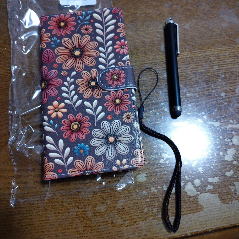 Xperia 10 VII用 手帳型ケース 花柄 タッチペン付き