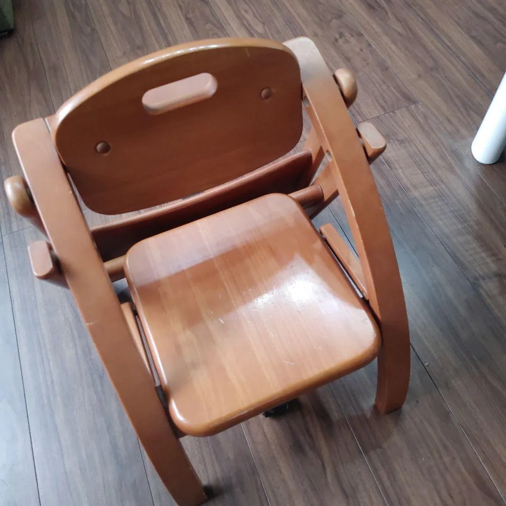 木製ベビーチェア 折りたたみ式 テーブル付き