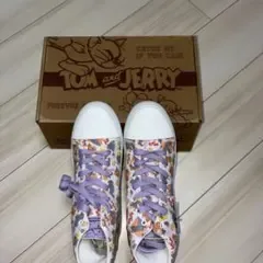 Tom and Jerry スニーカー 総柄 パープル