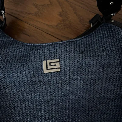 LGロゴ入り メッシュ トートバッグ ネイビー