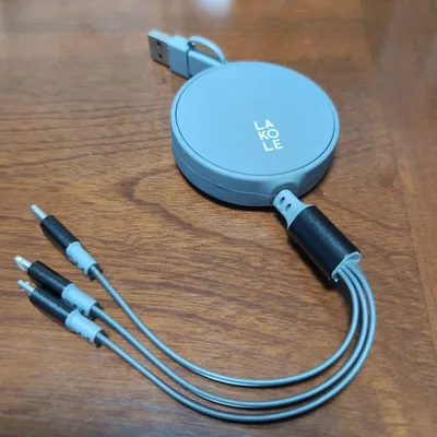 LAKOLE 3in1 巻取り式 充電ケーブル