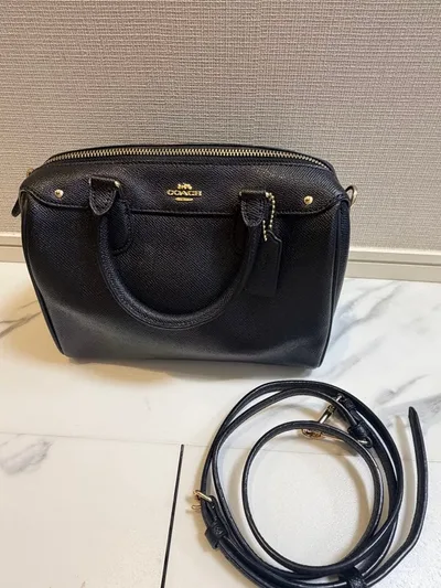 COACHコーチ 2wayショルダーバッグ ブラック レザー ボストン