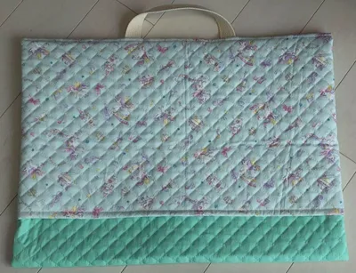 ハンドメイド 防災頭巾カバー 背もたれタイプ ミントグリーン ユニコーン