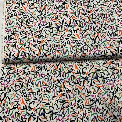 レトロな カネボウ 生地 プリント生地 アート柄 116x200cm