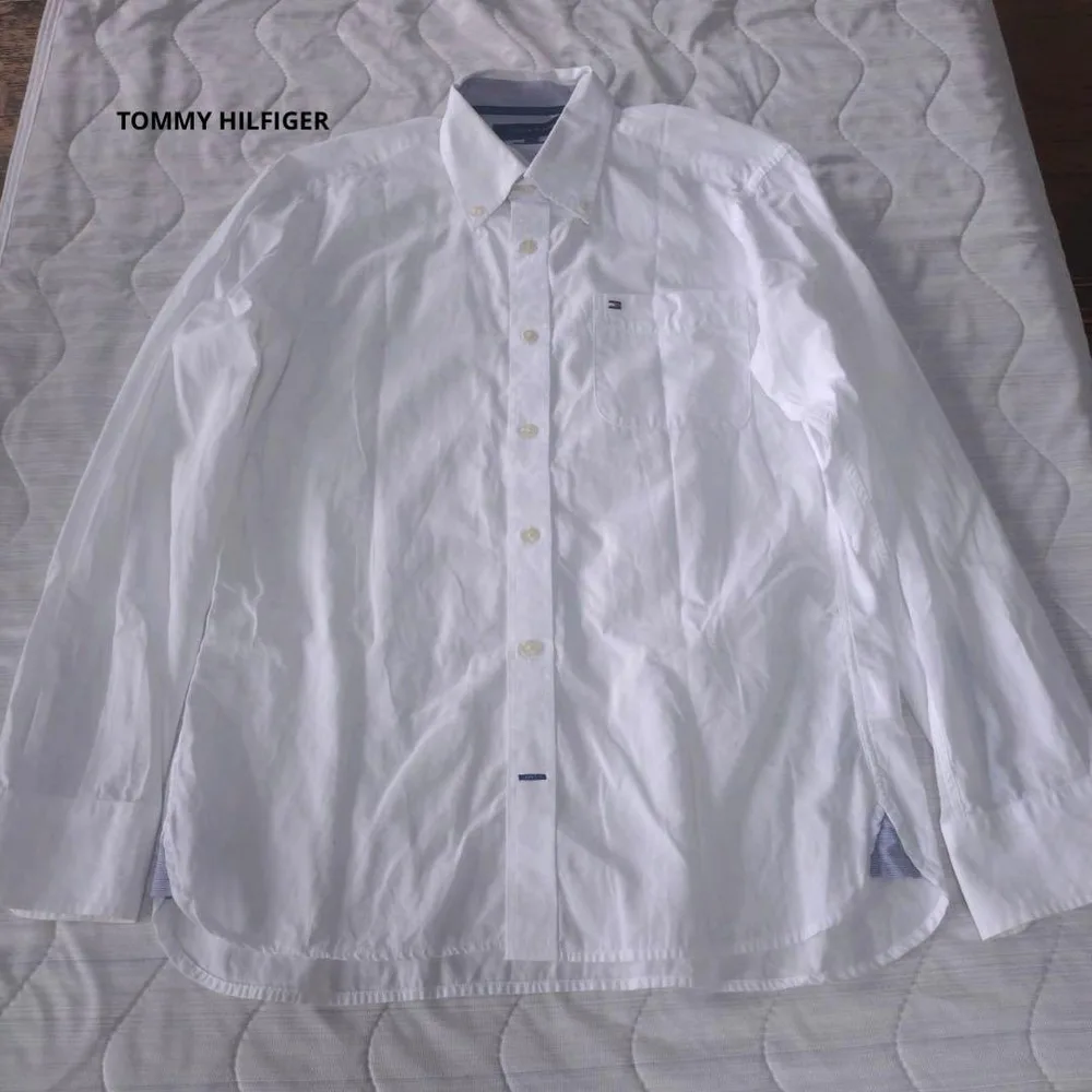 トミーフィルフィガーTOMMY HILFIGER 長袖シャツ 白コットン100