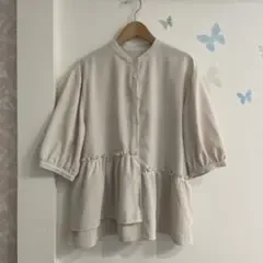 5【M】EMMAMES 半袖 フリル ブラウス