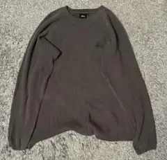 STÜSSY ワッフル サーマル 長袖カットソー グレー Lサイズ
