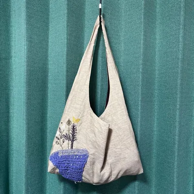 ハンドメイド 刺繍 ショルダーバッグ