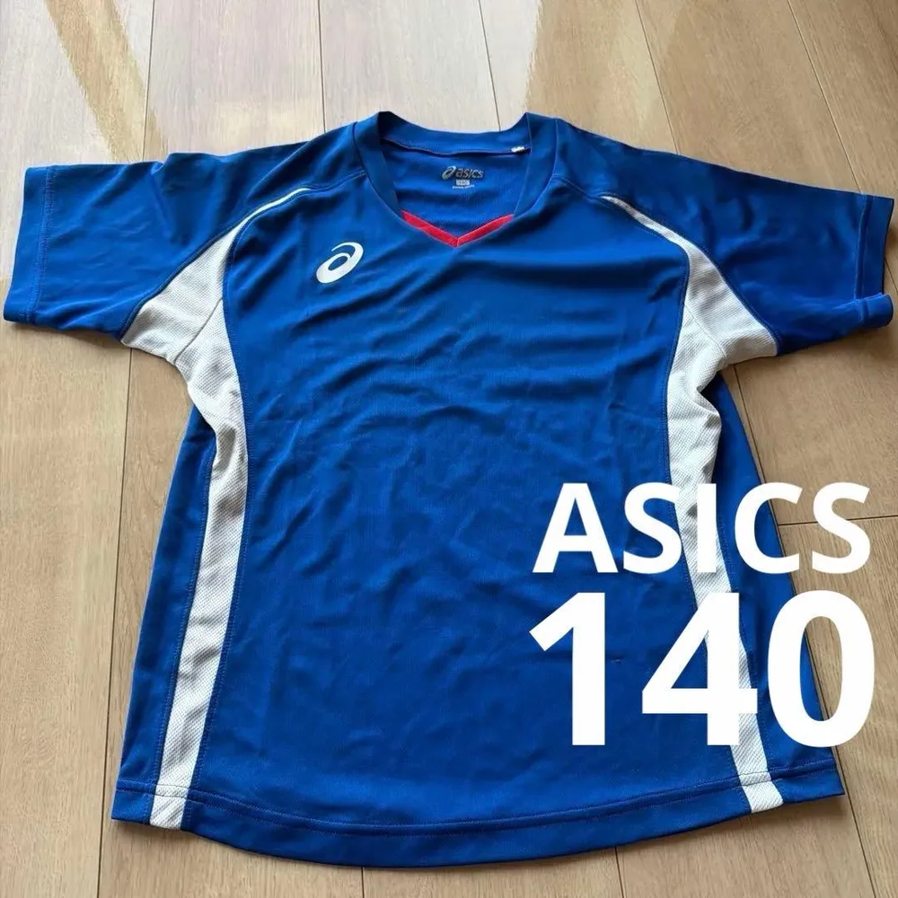【お得】アシックス 140cm トレーニング 半袖Tシャツ サッカー ブルー