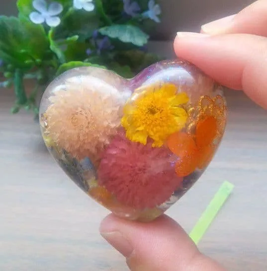 オルゴナイト No.98 ハート お花たくさん